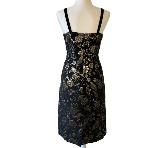 NWT Anthropologie Maeve Slim Jacquard Gold Dress Size 10 - Picture 7 of 10